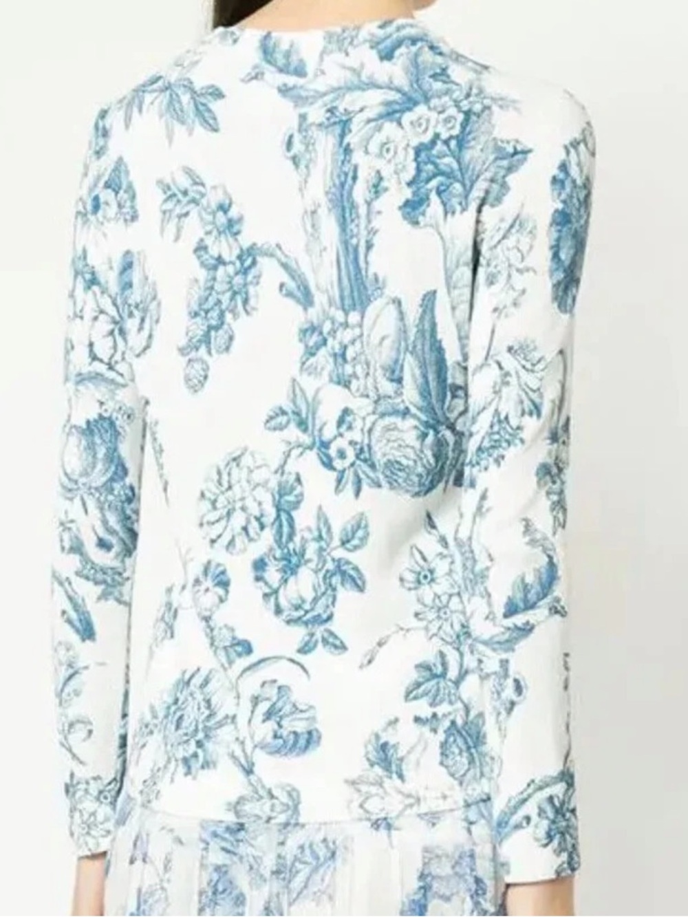 Oscar de la Renta NWOT Resort 2019 Toile Floral Cardigan Sweater S MSRP $1790 - Picture 5 of 6
